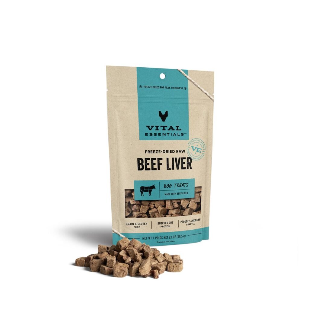 Prairie Gold freeze-dried liver dog treats made in Alberta, Canada using locally sourced ingredients from Hutterite farms.